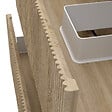 AICA SANITAIRE - Meuble de salle de bain suspendu Strié 60cm avec simple vasque + 2 tiroirs, Chêne - vignette