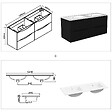 AICA SANITAIRE - Meuble de salle de bain suspendu 120cm avec double vasque + 4 tiroirs, Noir - vignette