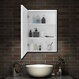 AICA SANITAIRE - Aica Meuble de salle de bain suspendu 60 cm Blanc + 2 tiroirs, avec Vasque + Armoire salle de bain avec miroir - vignette
