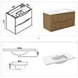 AICA SANITAIRE - Meuble de salle de bain suspendu 100cm avec simple vasque + 2 tiroirs, Noyer - vignette