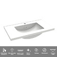 AICA SANITAIRE - Meuble de salle de bain suspendu 80cm avec simple vasque + 2 tiroirs, Chêne - vignette