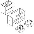 AICA SANITAIRE - Meuble de salle de bain suspendu 80cm avec simple vasque + 2 tiroirs, Chêne - vignette