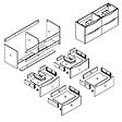 AICA SANITAIRE - Meuble de salle de bain suspendu 120cm avec double vasque + 4 tiroirs, Chêne - vignette