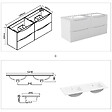 AICA SANITAIRE - Meuble de salle de bain suspendu 120cm avec double vasque + 4 tiroirs, Blanc - vignette