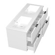 AICA SANITAIRE - Aica Meuble de salle de bain suspendu 120 cm Blanc + 4 tiroirs, avec Vasque + Armoire salle de bain avec miroir - vignette