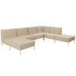 OVIALA - Salon de jardin bas modulable uni 6 places beige - Patio - vignette