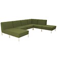 OVIALA - Salon de jardin bas modulable uni 6 places vert kaki - Patio - vignette