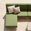 OVIALA - Salon de jardin bas modulable uni 6 places vert kaki - Patio - vignette