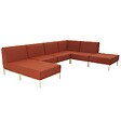 OVIALA - Salon de jardin bas modulable uni 6 places terracotta - Patio - vignette