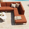 OVIALA - Salon de jardin bas modulable uni 6 places terracotta - Patio - vignette