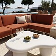 OVIALA - Salon de jardin bas modulable uni 6 places terracotta - Patio - vignette