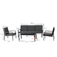 CONCEPT USINE - Salon de jardin 5 places en aluminium gris foncé HOBART - vignette