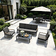 CONCEPT USINE - Salon de jardin 5 places en aluminium gris foncé HOBART - vignette