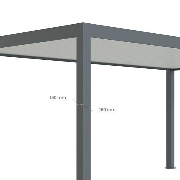 DIRECT-ABRIS - Carport Aluminium 330 x 563 cm PRESTON - 20 m2 - Hauteur : 255 - 1 Voiture - Abri Voiture Autoportant - Sans Déclaration Travaux - large
