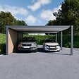 DIRECT-ABRIS - Carport Aluminium 563 x 645 cm WESTON - 37 m2 - Hauteur : 255 - 2 Voitures - Abri Voiture Autoportant - Gouttière incluse - Pergola - Gris Anthracite - vignette