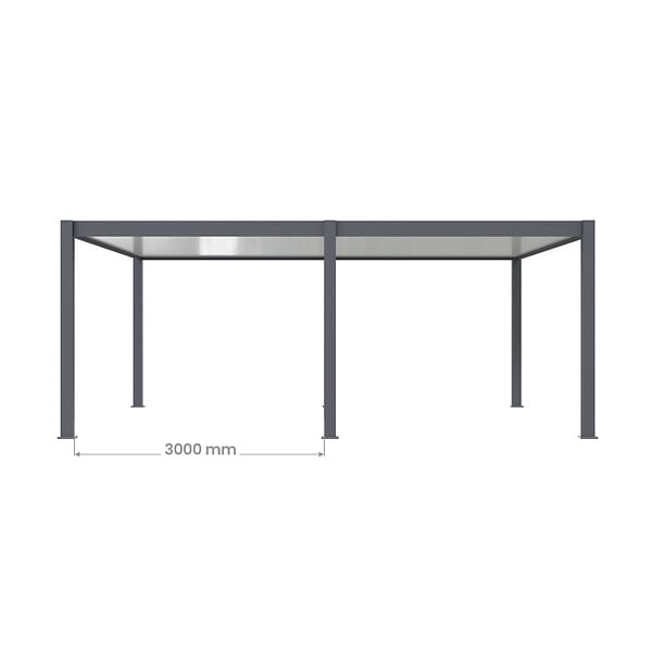 DIRECT-ABRIS - Carport Aluminium 563 x 645 cm WESTON - 37 m2 - Hauteur : 255 - 2 Voitures - Abri Voiture Autoportant - Gouttière incluse - Pergola - Gris Anthracite - large