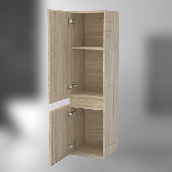 AICA SANITAIRE - AICA Colonne de rangement salle de bain design suspendue, 2 portes, 30 x 110 x 30 cm (LxHxP) - Chêne brillant - large