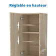 AICA SANITAIRE - AICA Colonne de rangement salle de bain design suspendue, 2 portes, 30 x 110 x 30 cm (LxHxP) - Chêne brillant - vignette