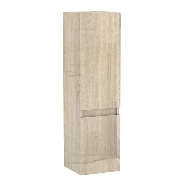 AICA SANITAIRE - AICA Colonne de rangement salle de bain design suspendue, 2 portes, 30 x 110 x 30 cm (LxHxP) - Chêne brillant - large