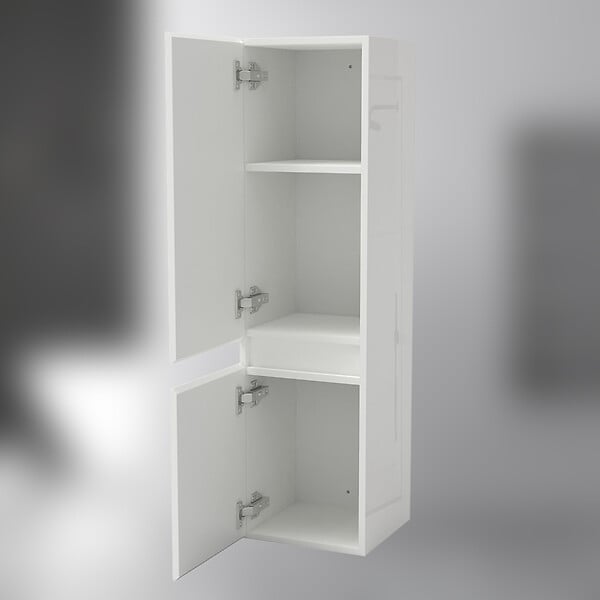 AICA SANITAIRE - AICA Colonne de rangement salle de bain design suspendue, 2 portes, 30 x 110 x 30 cm (LxHxP) - Blanc brillant - large