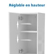 AICA SANITAIRE - AICA Colonne de rangement salle de bain design suspendue, 2 portes, 30 x 110 x 30 cm (LxHxP) - Blanc brillant - vignette