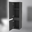 AICA SANITAIRE - AICA Colonne de rangement salle de bain design suspendue, 2 portes, 30 x 110 x 30 cm (LxHxP) - Anthracite brillant - vignette