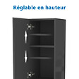 AICA SANITAIRE - AICA Colonne de rangement salle de bain design suspendue, 2 portes, 30 x 110 x 30 cm (LxHxP) - Anthracite brillant - vignette