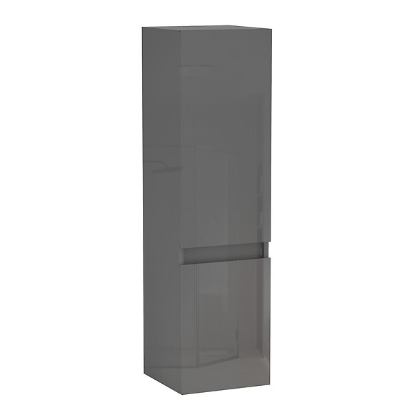 AICA SANITAIRE - AICA Colonne de rangement salle de bain design suspendue, 2 portes, 30 x 110 x 30 cm (LxHxP) - Anthracite brillant - large
