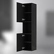 AICA SANITAIRE - AICA Colonne de rangement salle de bain design suspendue, 2 portes, 30 x 131.5 x 30 cm (LxHxP) - Noir brillant - vignette