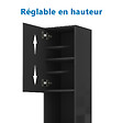 AICA SANITAIRE - AICA Colonne de rangement salle de bain design suspendue, 2 portes, 30 x 131.5 x 30 cm (LxHxP) - Noir brillant - vignette