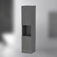 AICA SANITAIRE - AICA Colonne de rangement salle de bain design suspendue, 2 portes, 30 x 131.5 x 30 cm (LxHxP) - Anthracite brillant - vignette