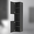 AICA SANITAIRE - AICA Colonne de rangement salle de bain design suspendue, 2 portes, 30 x 131.5 x 30 cm (LxHxP) - Anthracite brillant - vignette