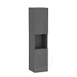 AICA SANITAIRE - AICA Colonne de rangement salle de bain design suspendue, 2 portes, 30 x 131.5 x 30 cm (LxHxP) - Anthracite brillant - vignette