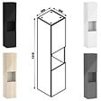 AICA SANITAIRE - AICA Colonne de rangement salle de bain design suspendue, 2 portes, 30 x 131.5 x 30 cm (LxHxP) - Anthracite brillant - vignette