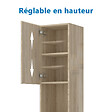 AICA SANITAIRE - AICA Colonne de rangement salle de bain design suspendue, 2 portes, 30 x 131.5 x 30 cm (LxHxP) - Chêne brillant - vignette