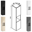 AICA SANITAIRE - AICA Colonne de rangement salle de bain design suspendue, 2 portes, 30 x 131.5 x 30 cm (LxHxP) - Chêne brillant - vignette
