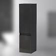 AICA SANITAIRE - AICA Colonne de rangement salle de bain design suspendue, 2 portes, 30 x 110 x 30 cm (LxHxP) - Noir brillant - vignette