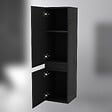 AICA SANITAIRE - AICA Colonne de rangement salle de bain design suspendue, 2 portes, 30 x 110 x 30 cm (LxHxP) - Noir brillant - vignette