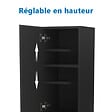 AICA SANITAIRE - AICA Colonne de rangement salle de bain design suspendue, 2 portes, 30 x 110 x 30 cm (LxHxP) - Noir brillant - vignette