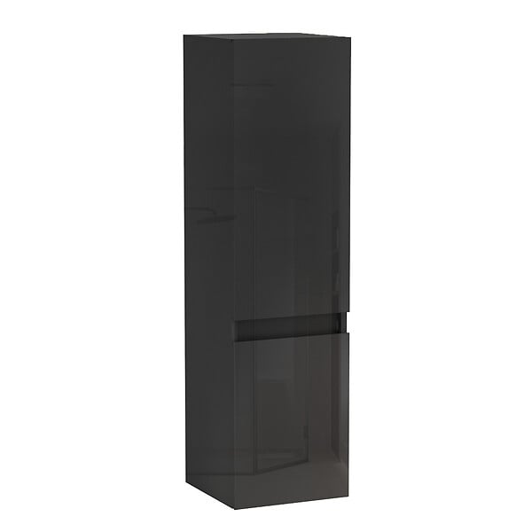 AICA SANITAIRE - AICA Colonne de rangement salle de bain design suspendue, 2 portes, 30 x 110 x 30 cm (LxHxP) - Noir brillant - large