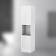 AICA SANITAIRE - AICA Colonne de rangement salle de bain design suspendue, 2 portes, 30 x 131.5 x 30 cm (LxHxP) - Blanc brillant - vignette