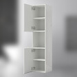 AICA SANITAIRE - AICA Colonne de rangement salle de bain design suspendue, 2 portes, 30 x 131.5 x 30 cm (LxHxP) - Blanc brillant - vignette