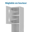 AICA SANITAIRE - AICA Colonne de rangement salle de bain design suspendue, 2 portes, 30 x 131.5 x 30 cm (LxHxP) - Blanc brillant - vignette