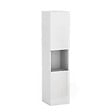 AICA SANITAIRE - AICA Colonne de rangement salle de bain design suspendue, 2 portes, 30 x 131.5 x 30 cm (LxHxP) - Blanc brillant - vignette