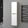 AICA SANITAIRE - AICA Colonne de salle de bain Brillant + 2 Porte, avec compartiment, 35 x 30 x 140 cm, Blanc et Chêne - vignette