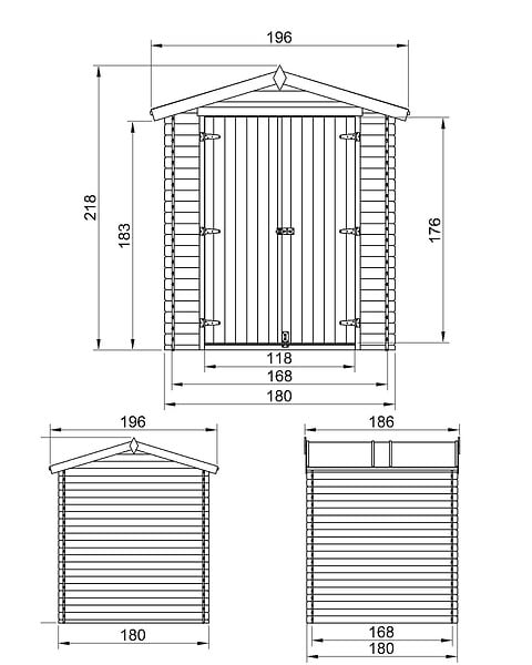 TIMBELA - Abri de Jardin en Bois 2,82 m² TIMBELA M320C1+M320G - large