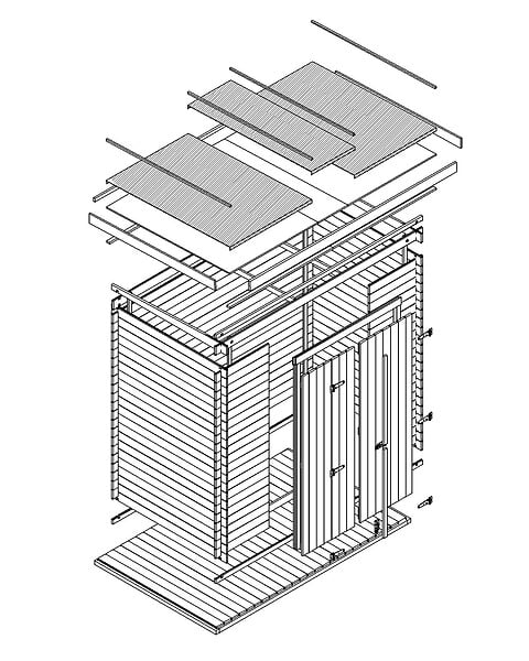 TIMBELA - Abri de Jardin en Bois 2,22 m² TIMBELA M311C1+M311G - large