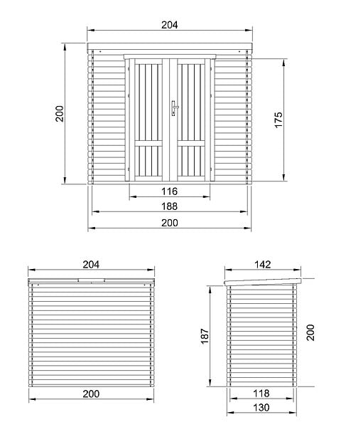 TIMBELA - Abri de Jardin en Bois 2,22 m² TIMBELA M311F1 - large