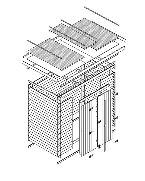 TIMBELA - Abri de Jardin en Bois 2,22 m² TIMBELA M311C1 - large