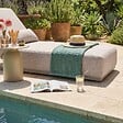 OVIALA - Bain de soleil avec coussin inclinable 5 positions beige - Havana - vignette